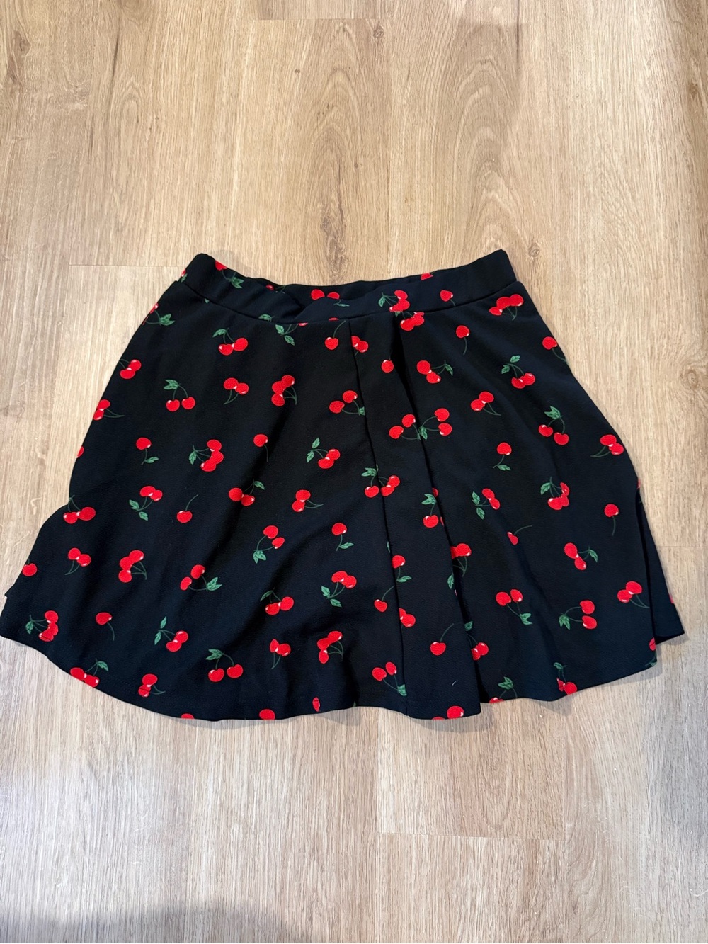 SHEIN Black Cherry Print Skirt